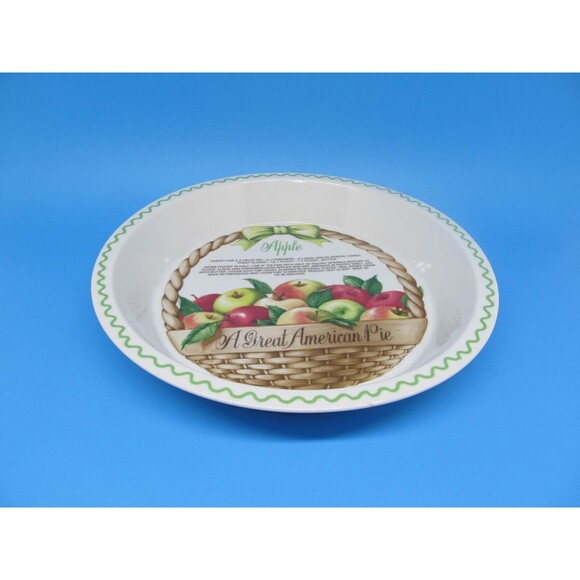Shafford Great American Pie Porcelain Ovenware Apple Pie Recipe 10" X 1 1/2 Dish - Picture 7 of 7